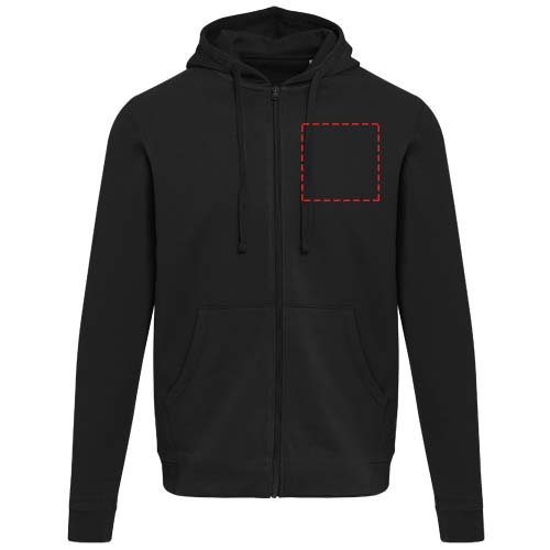 Jasper 280 g/m² unisex full-zip hoodie van OCS gerecycled organisch katoen