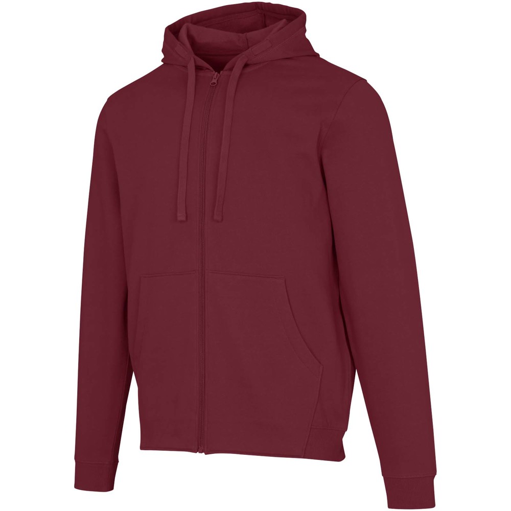 Jasper 280 g/m² unisex full-zip hoodie van OCS gerecycled organisch katoen - Diep bordeauxrood