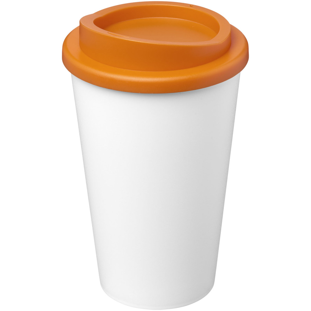 Americano® Eco 350 ml gerecyclede drinkbeker - Wit, Oranje