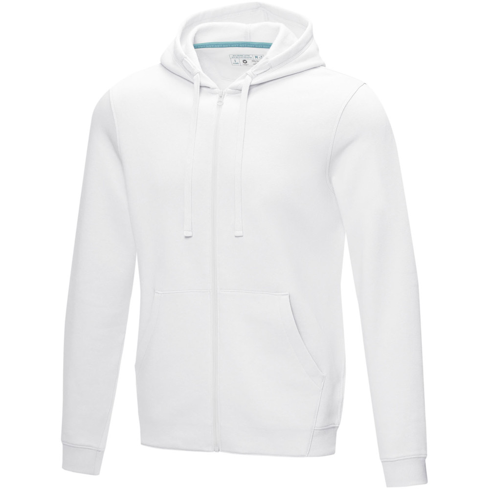 Ruby heren biologische gerecyclede hoodie met volledige rits - Wit