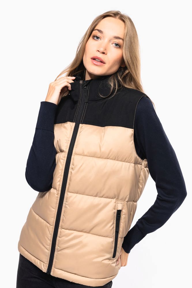 K6162 - Tweekleurige gewatteerde bodywarmer uniseks