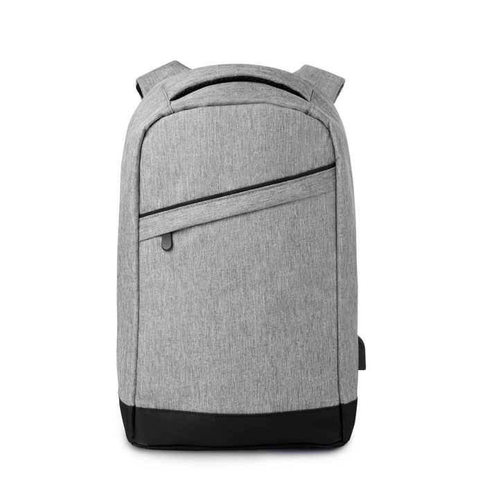 BERLIN - Nylon rugtas powerbank - grijs