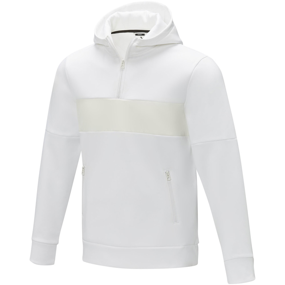 Sayan anorak heren sweater met halve rits en capuchon - Wit