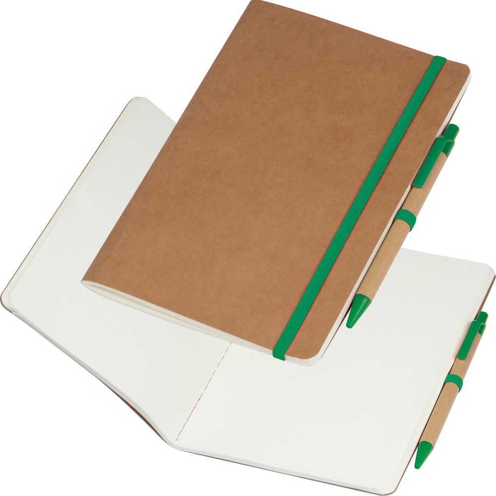 A5 schrift met pen - groen