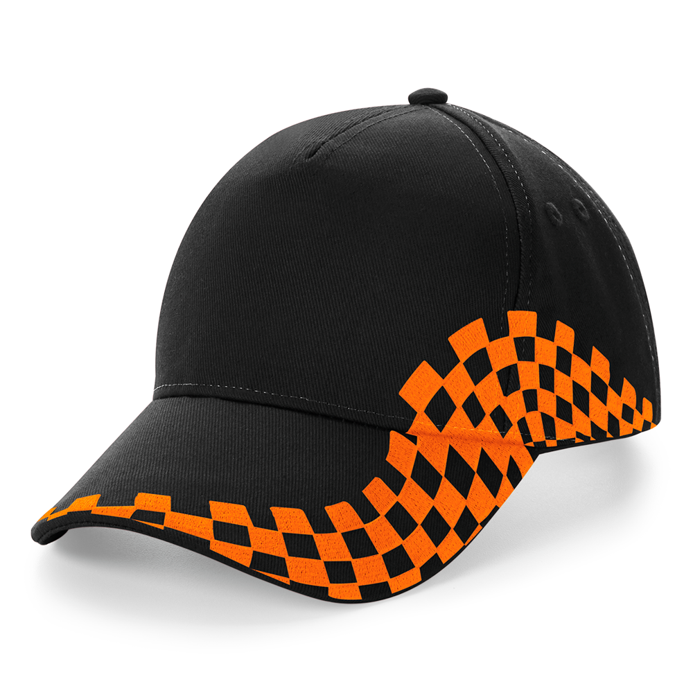 B159 - Grand Prix Cap - Black / Orange