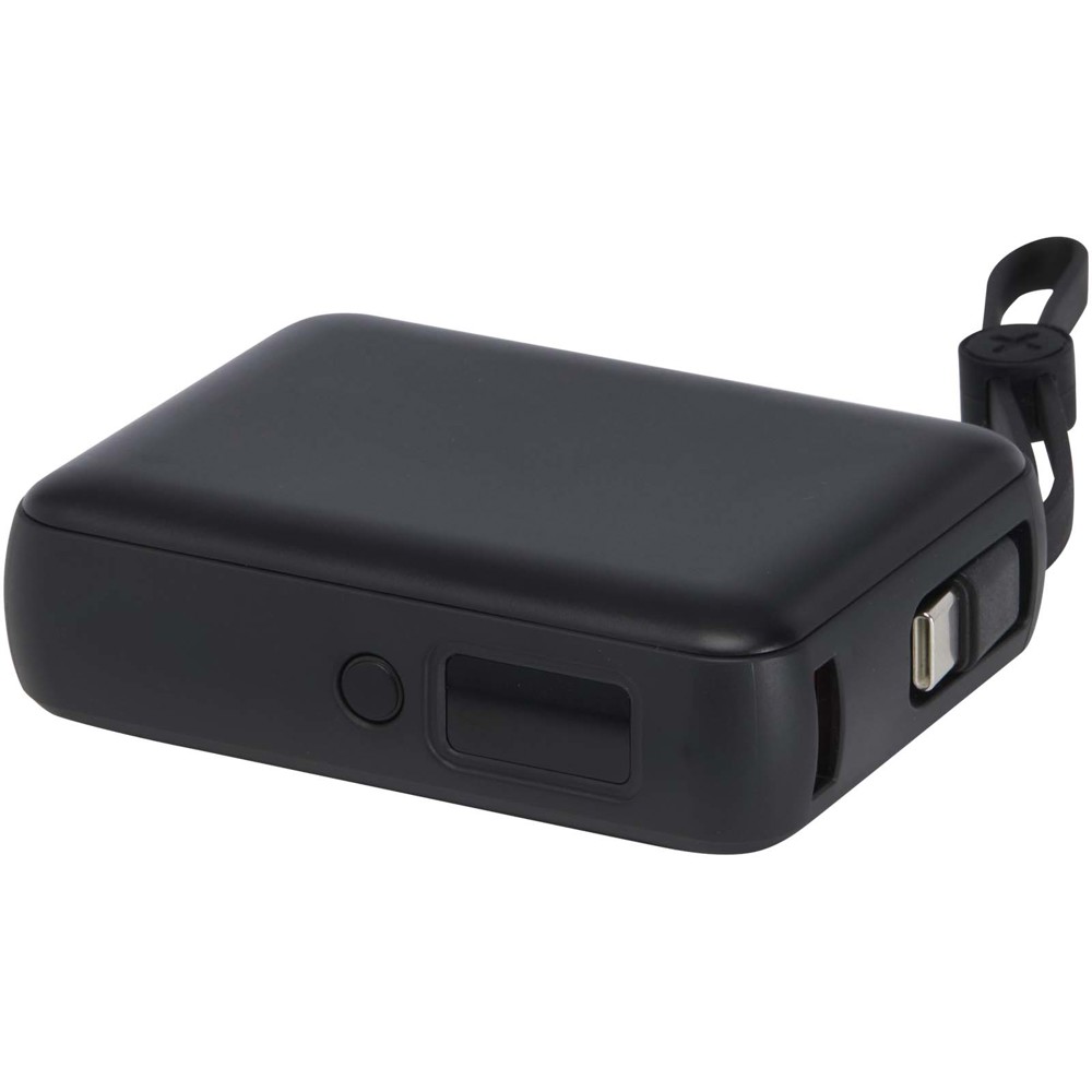 Acrux tabletpowerbank van 10.000 mAh 35 W met ingebouwde Type-C kabel van gerecycled plastic