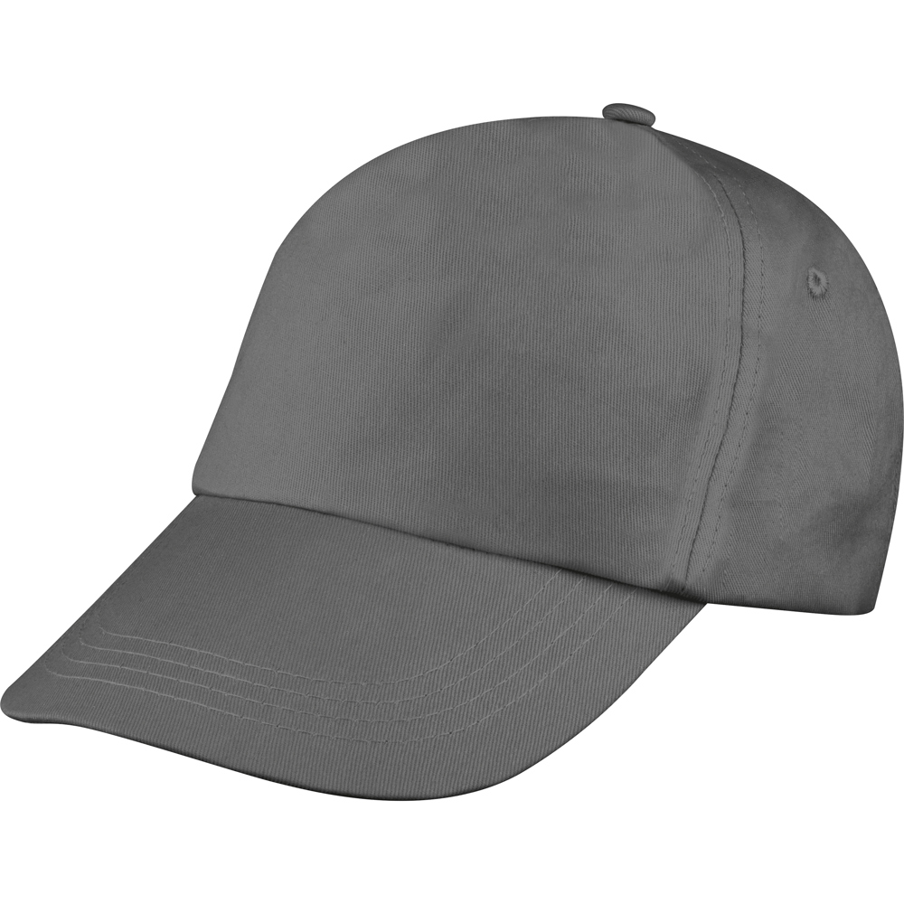 AZO-vrij katoenen baseball-cap, 5 panels - Antraciet