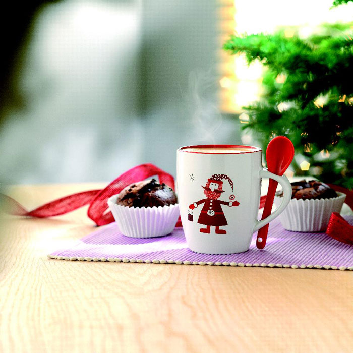 CLAUS - Kerstmok met lepel 250ml