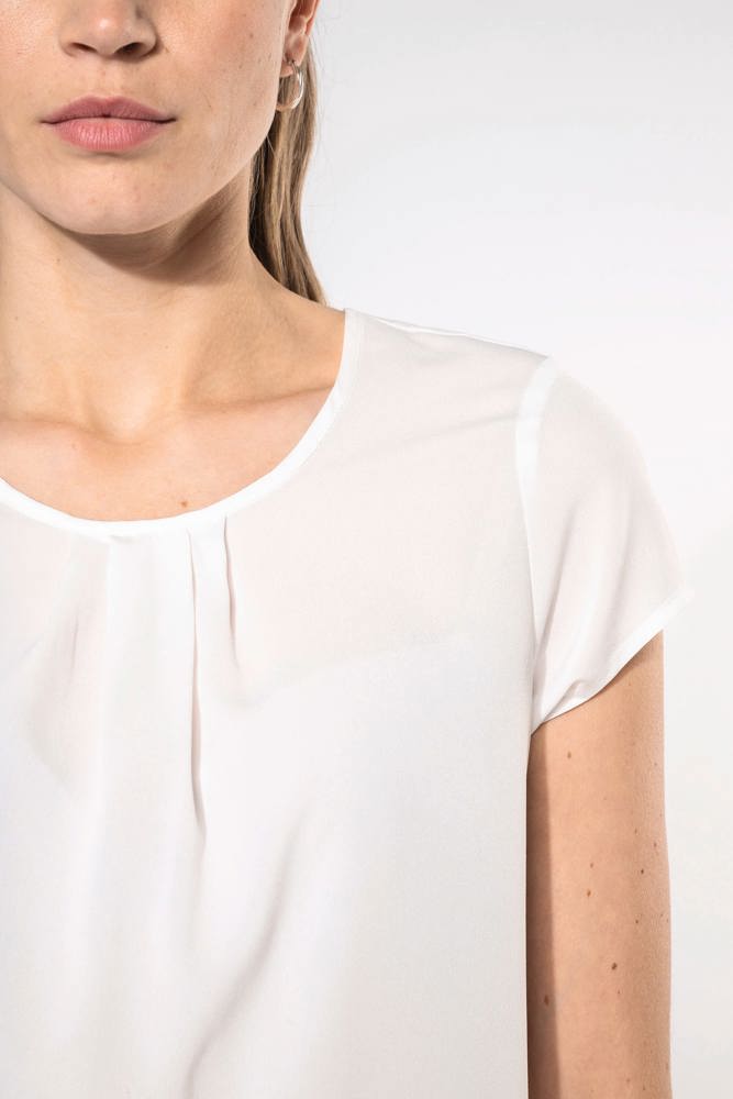 K5002 - Damesblouse in crêpe met korte mouwen