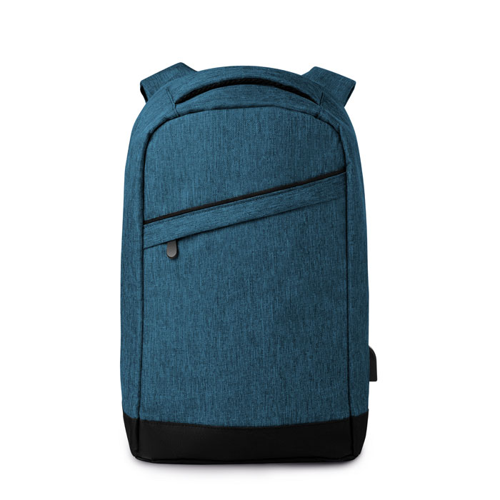 BERLIN - Nylon rugtas powerbank - blauw
