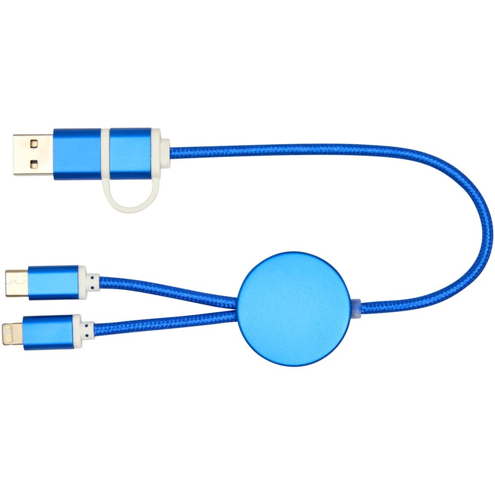 Alasia 5-in-1 30 cm datasynchronisatie- en 27 W snellaadkabel van gerecycled aluminium en plastic
