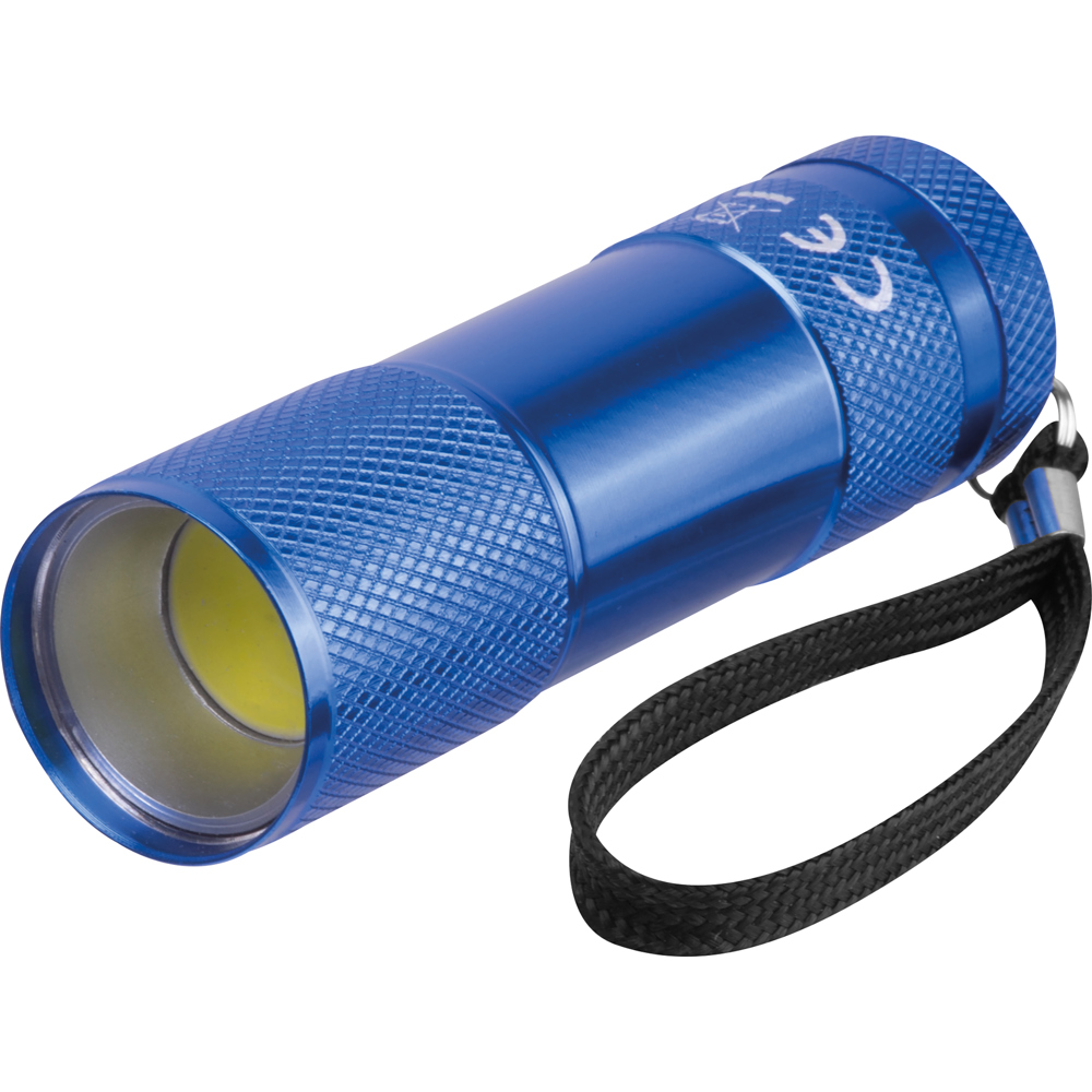 Aluminium zaklamp 9 LED - blauw