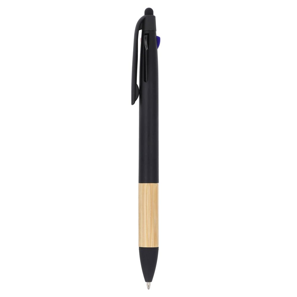 3-kleuren pen met bamboe grip