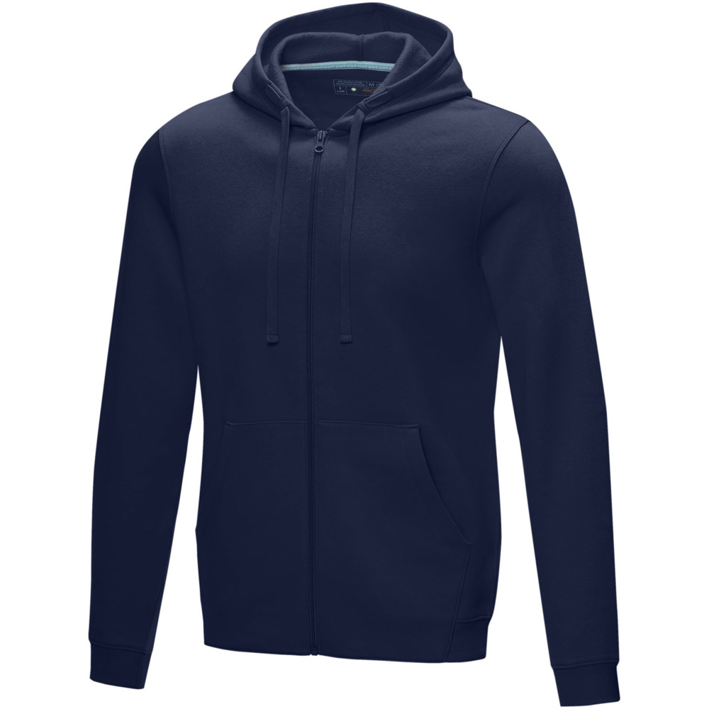 Ruby heren biologische gerecyclede hoodie met volledige rits - Marineblauw