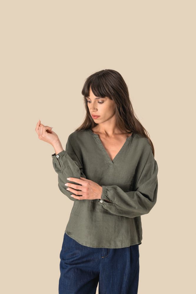 SP524 - Linnen damesblouse