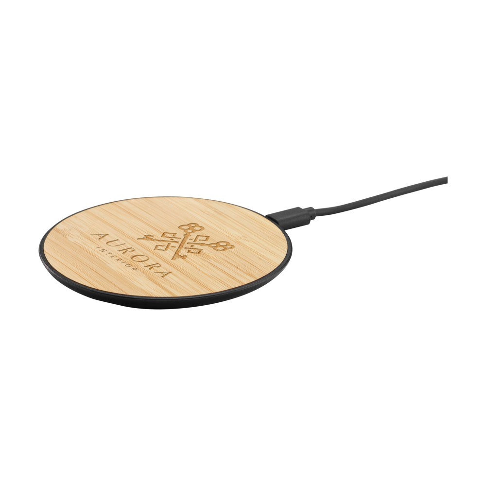 Bamboo 15W Wireless Fast Charger draadloze snellader - Zwart