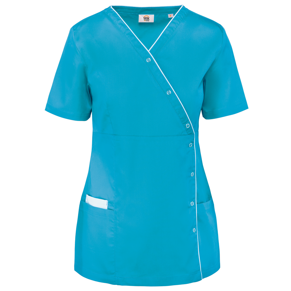 - Damesblouse in polykatoen met drukknopen - Light Turquoise