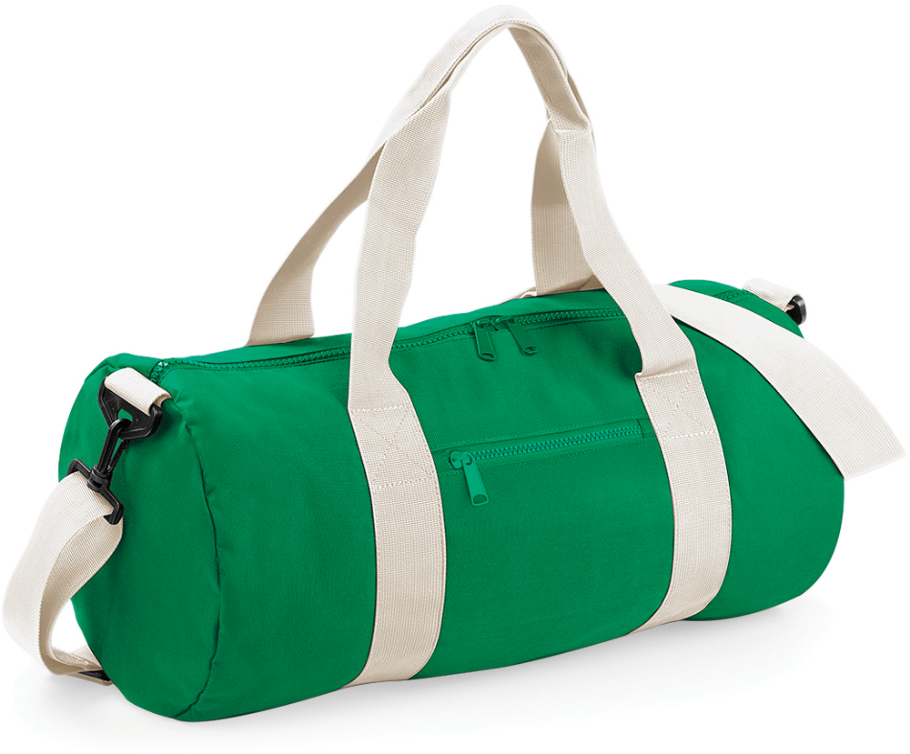 BG140 - Original Barrel Bag - Kelly Green / Off White