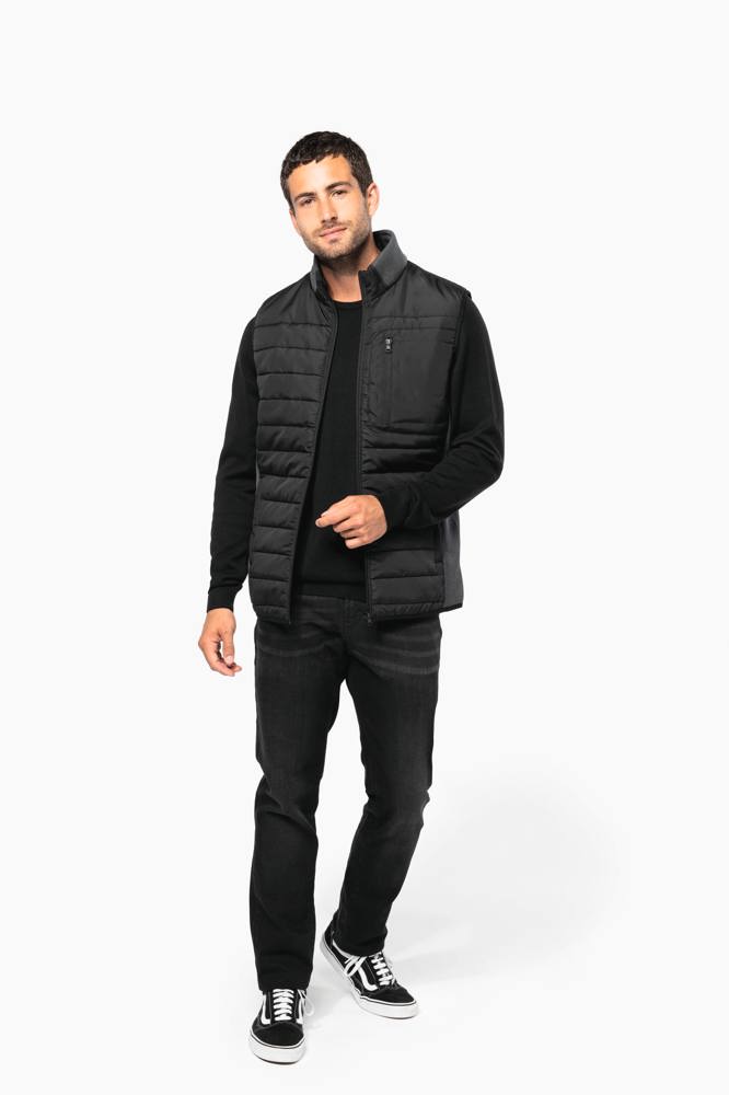 K6170 - Herenbodywarmer in twee stoffen