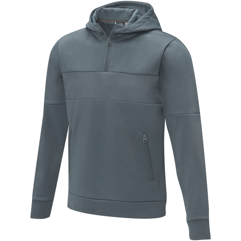 Sayan anorak heren sweater met halve rits en capuchon - Staalgrijs