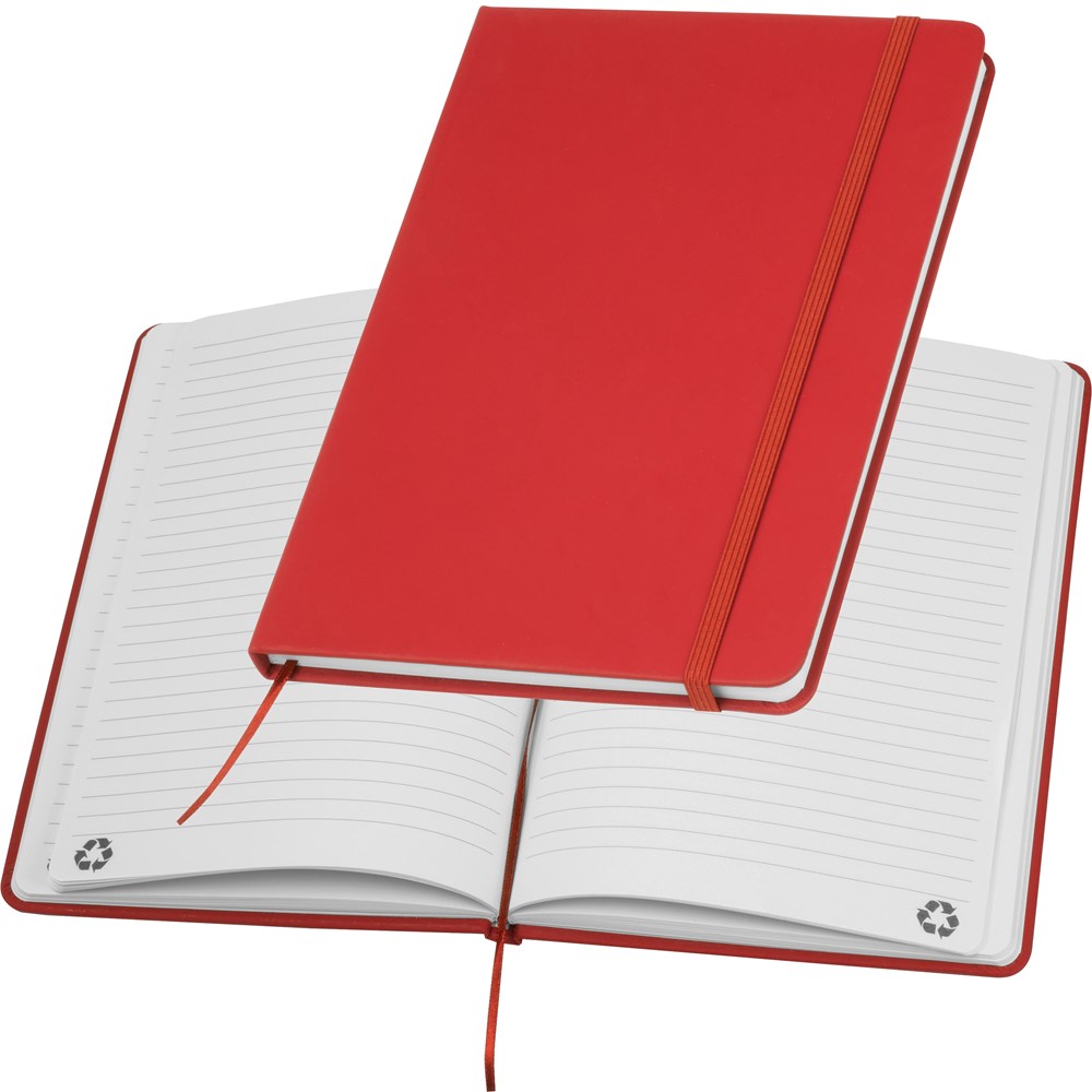 A5 notitieboekje van gerecycled papier - rood