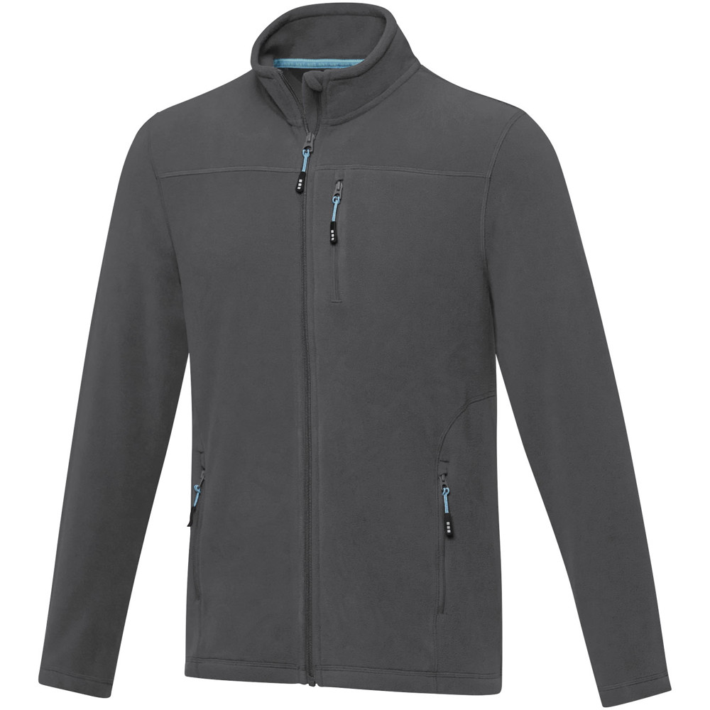 Amber GRS gerecycled heren fleece jas met volledige rits - Stormgrijs