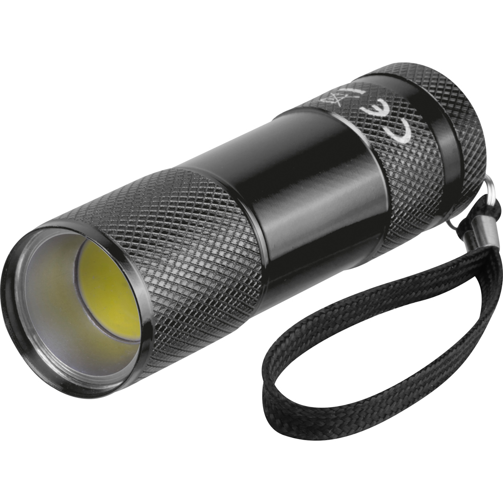 Aluminium zaklamp 9 LED - zwart