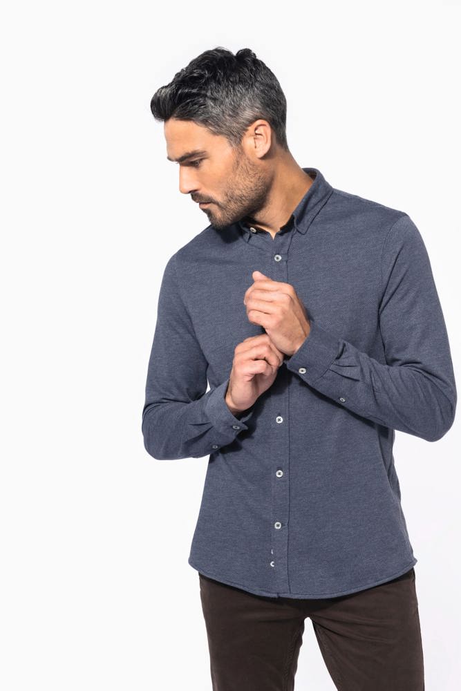 K507 - Jacquard overhemd lange mouwen