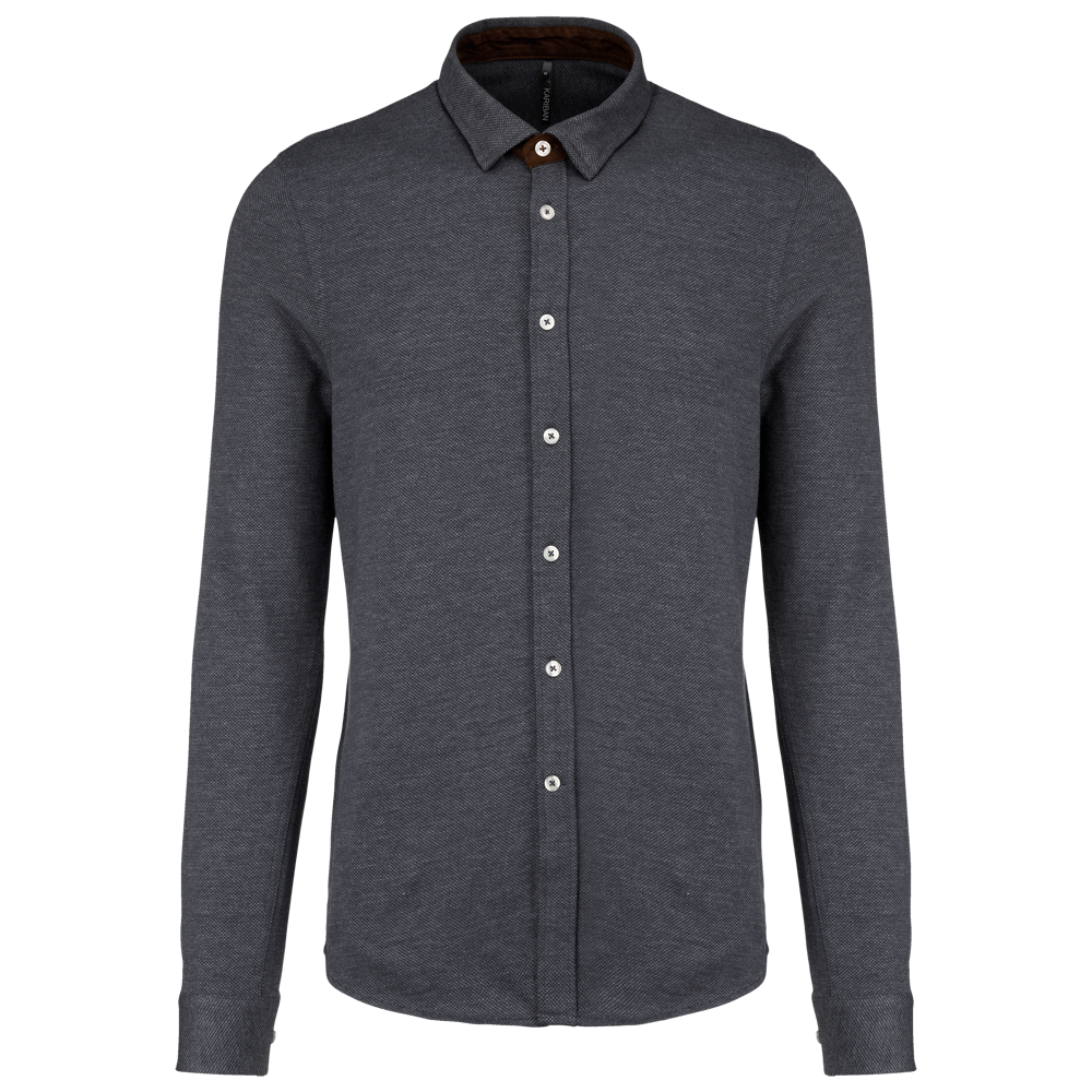 K507 - Jacquard overhemd lange mouwen - Jacquard Dark Grey