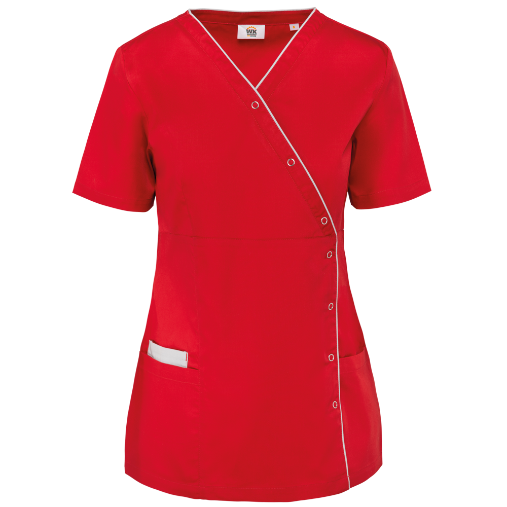 - Damesblouse in polykatoen met drukknopen - Deep Red