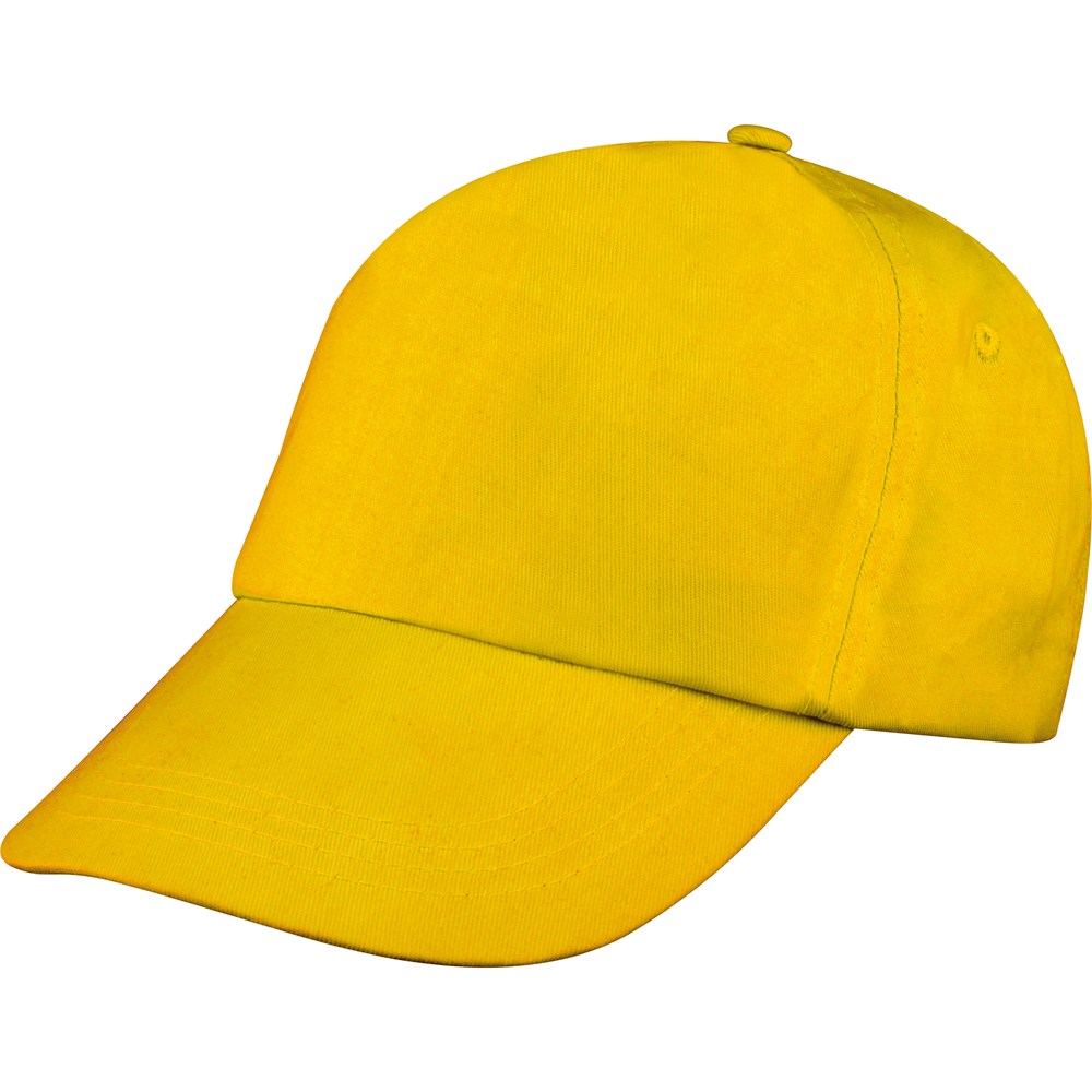 AZO-vrij katoenen baseball-cap, 5 panels - Geel