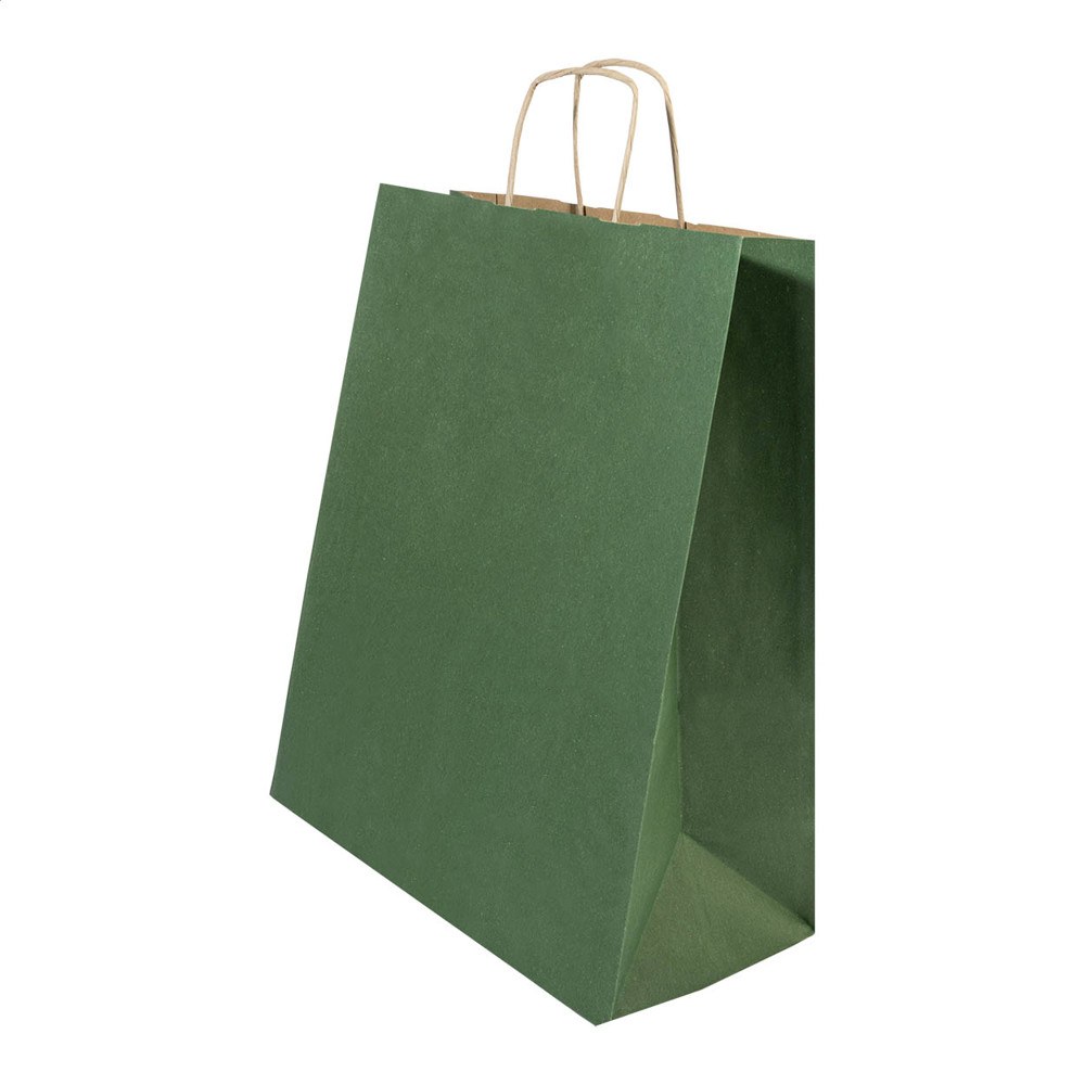 Papbag L - papieren geschenktas, groot - groen
