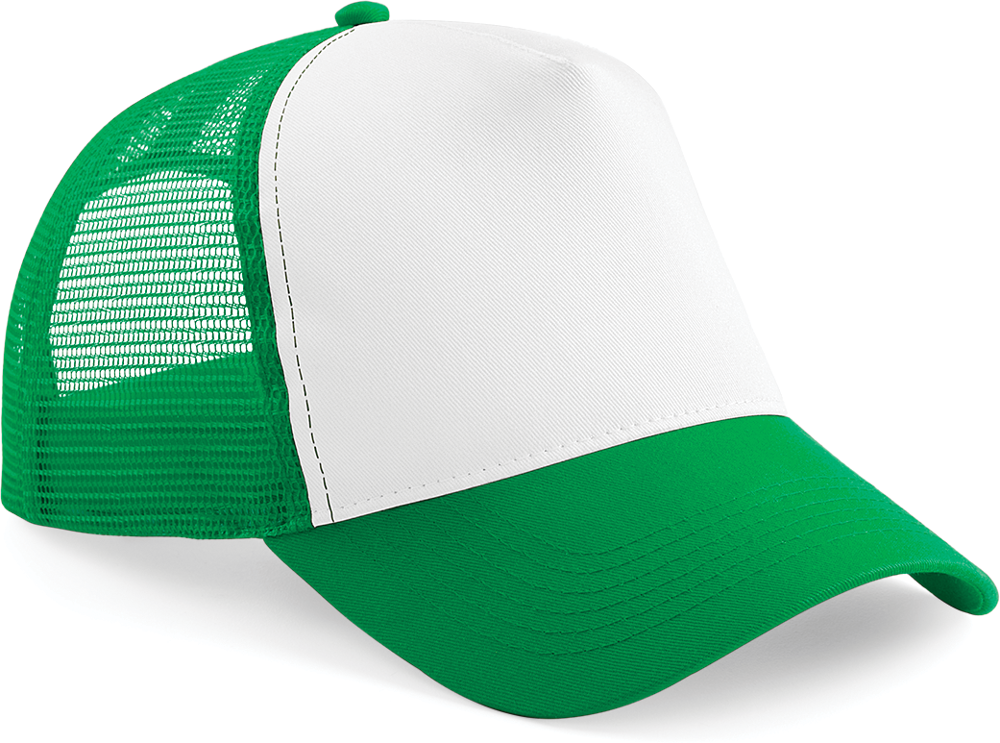 B640 - Snapback truckerpet - Pure Green / White
