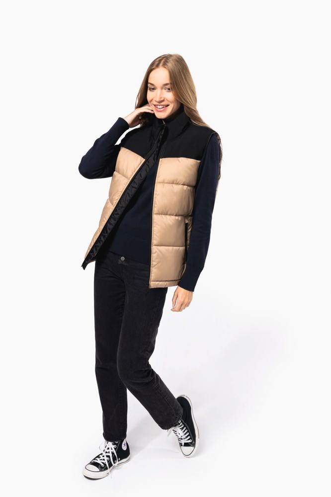 K6162 - Tweekleurige gewatteerde bodywarmer uniseks