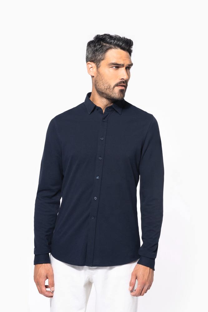K508 - Piqué overhemd lange mouwen