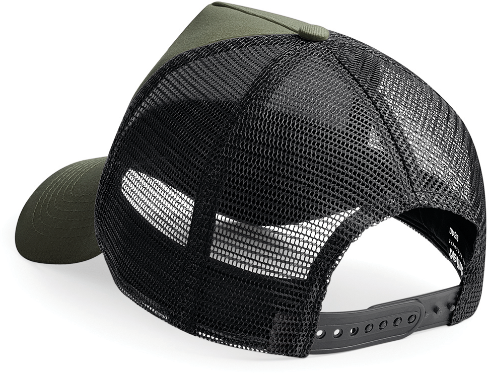 B640 - Snapback truckerpet - Olive Green / Black