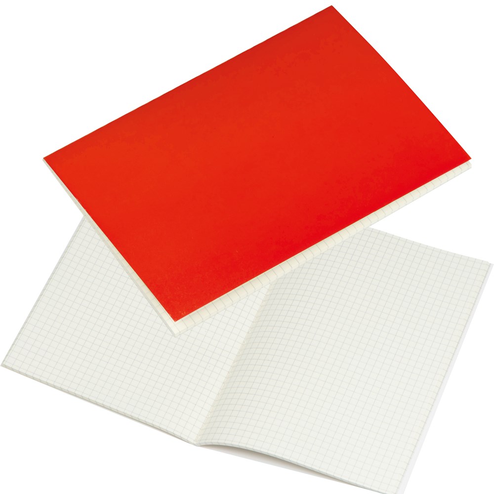 A5 notitieboekje met geruite pagina's - rood