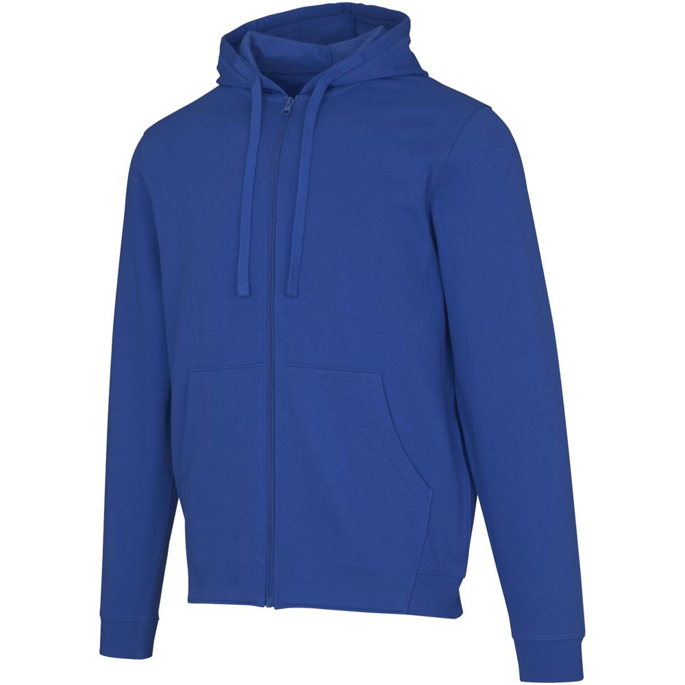 Jasper 280 g/m² unisex full-zip hoodie van OCS gerecycled organisch katoen - Blauw