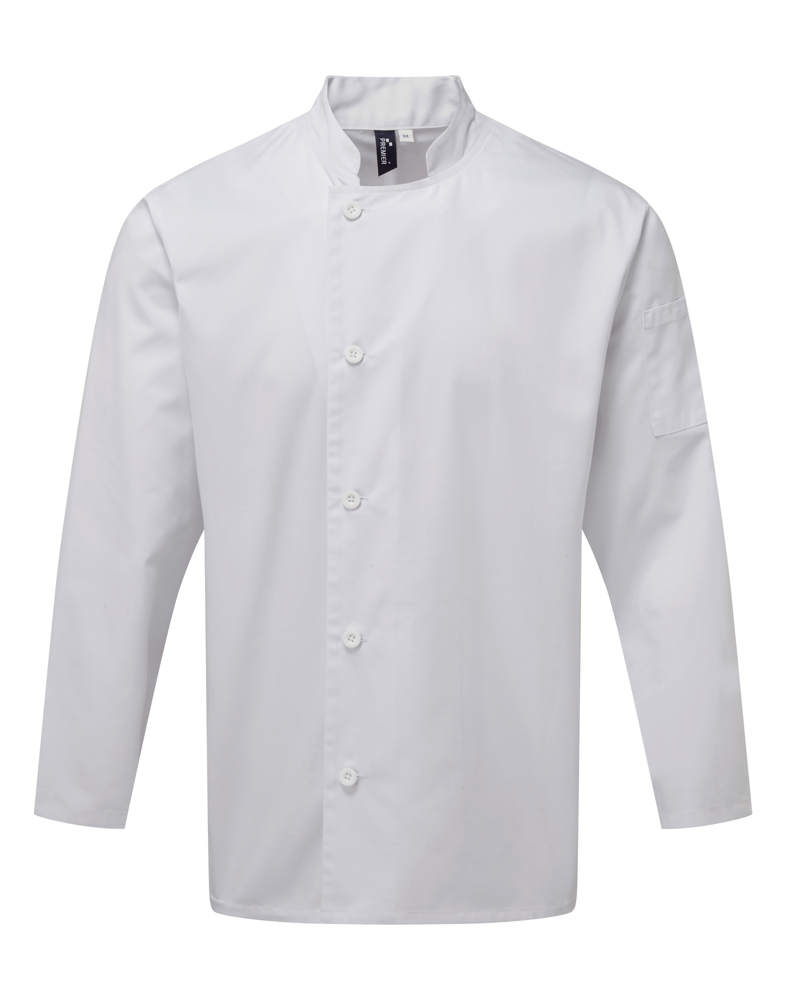 PR901 - Koksjasje met lange mouwen “Essential” - White