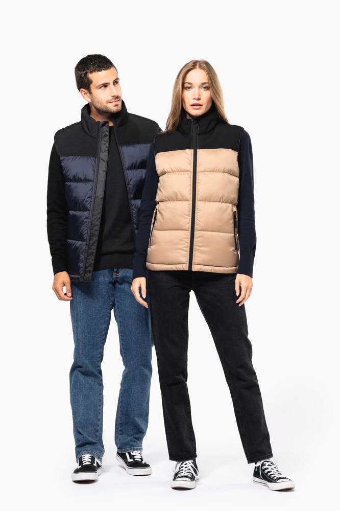 K6162 - Tweekleurige gewatteerde bodywarmer uniseks
