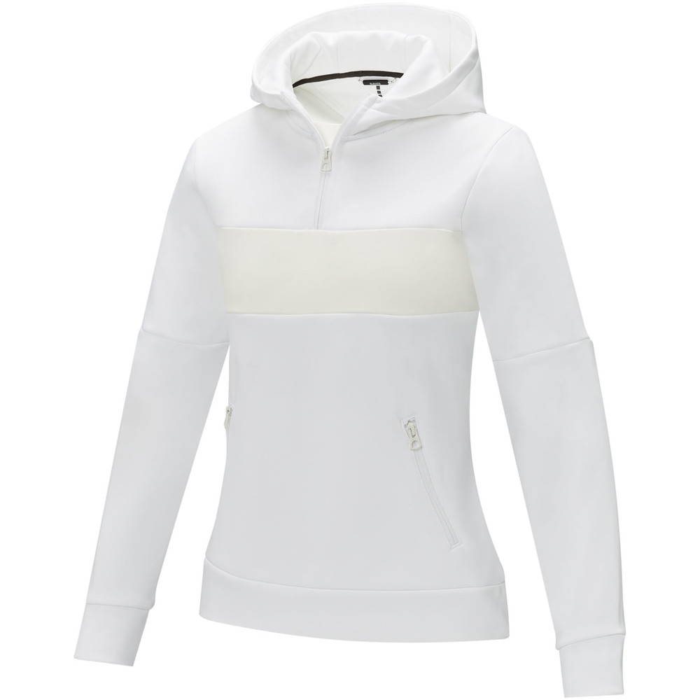 Sayan anorak dames sweater met halve rits en capuchon - Wit