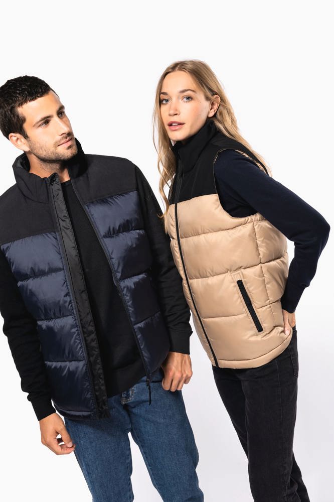 K6162 - Tweekleurige gewatteerde bodywarmer uniseks