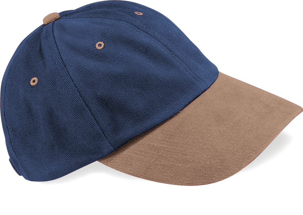 B57 - Laag profiel pet in geborsteld katoen - French Navy / Taupe
