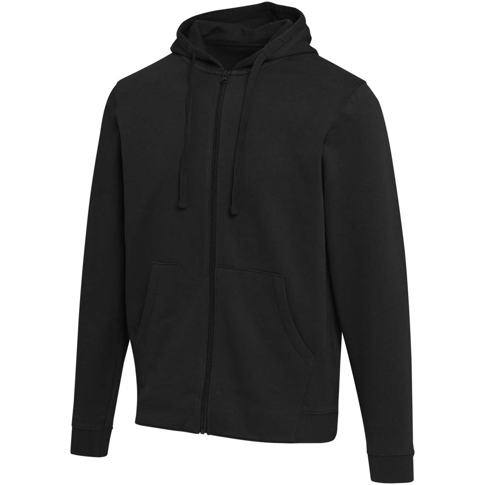 Jasper 280 g/m² unisex full-zip hoodie van OCS gerecycled organisch katoen - Zwart