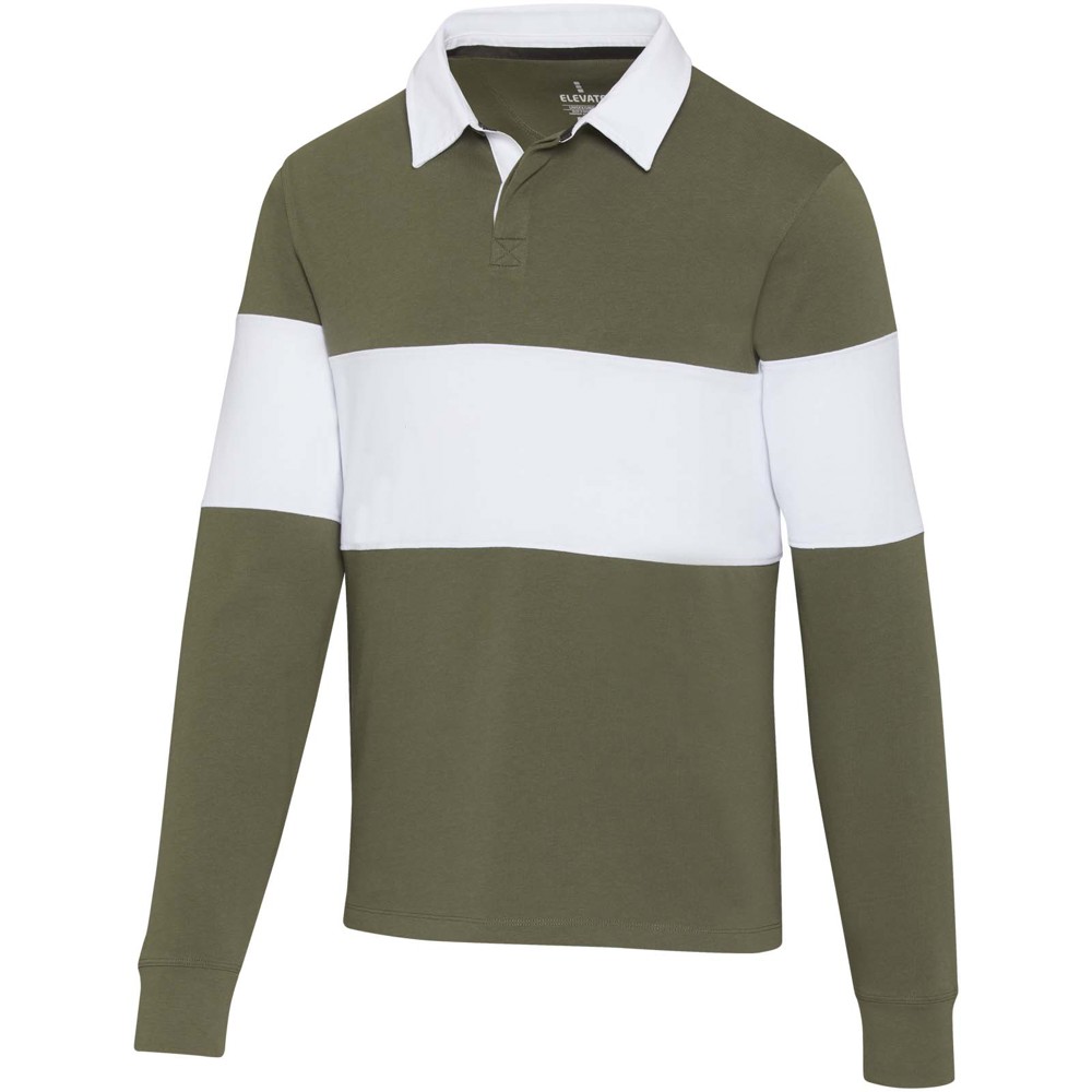 Clyde unisex organic rugbypolo sweatshirt - Groen, Wit