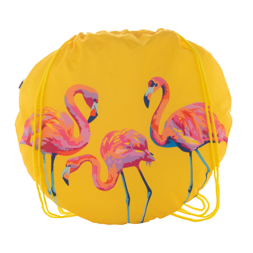 CreaDraw Circle - custom made tas met trekkoord - geel/wit