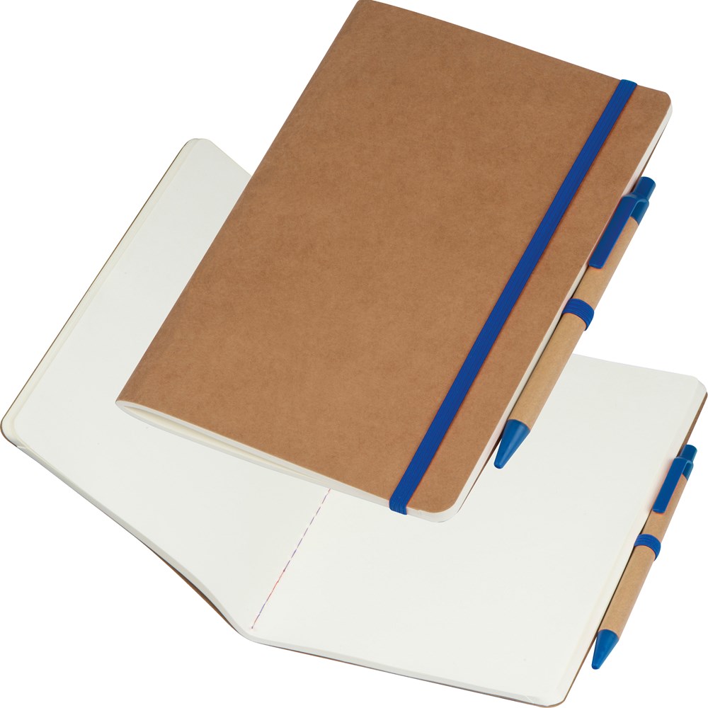 A5 schrift met pen - blauw