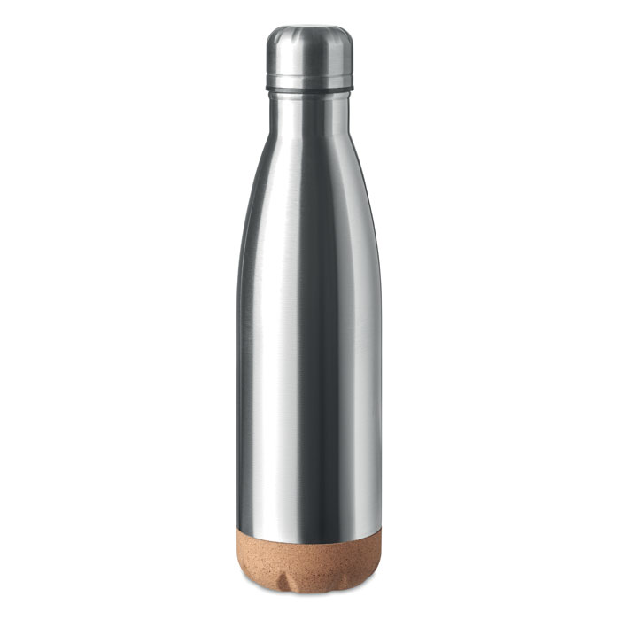 ASPEN CORK - Dubbelwandige fles 500 ml - Mat Zilver