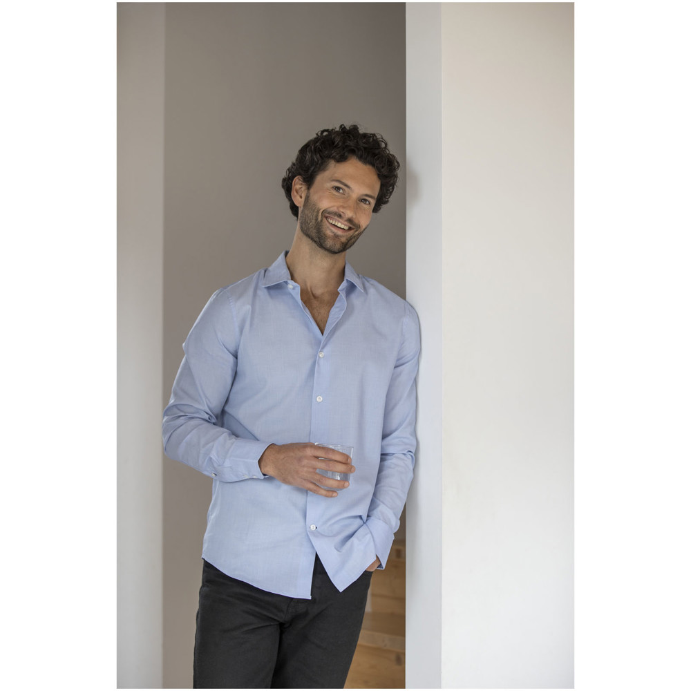 Cuprite herenoverhemd met lange mouwen, biologisch