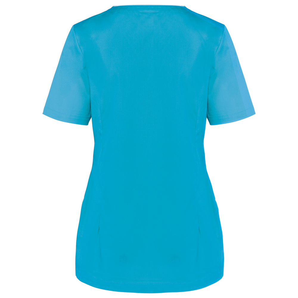 WK506C - Damesblouse in polykatoen met drukknopen